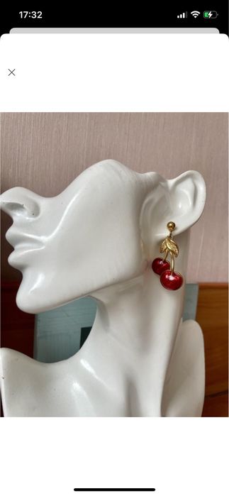 Avon вінтажні сережки вишеньки емаль американський вінтаж