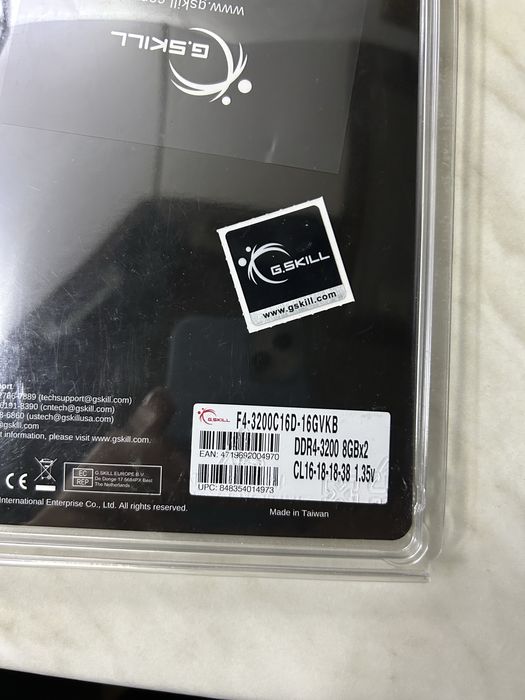 Оперативна памʼять G.Skill Ripjaws V DDR4-3200 2*8Gb