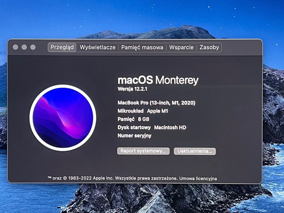 MacBook Pro 13” M1 2020–Bateria 97% | 72 cykle | Bardzo zadbany