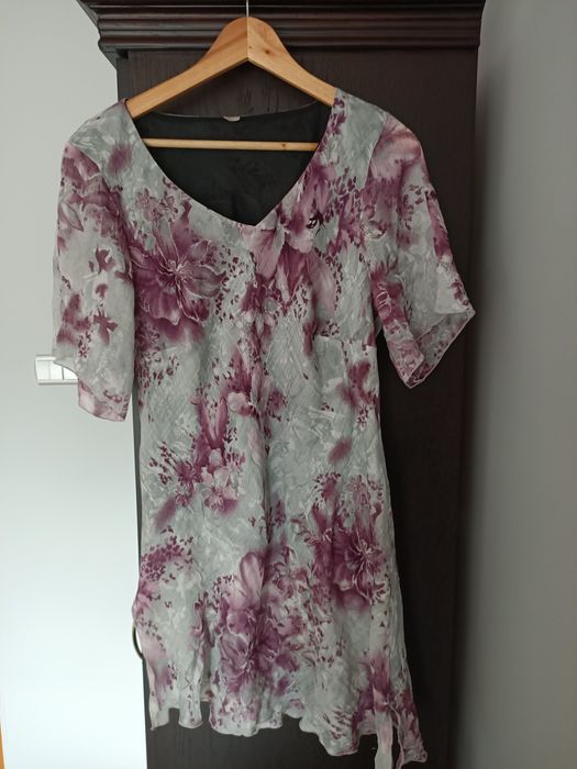 Tunika szaro - bordowa