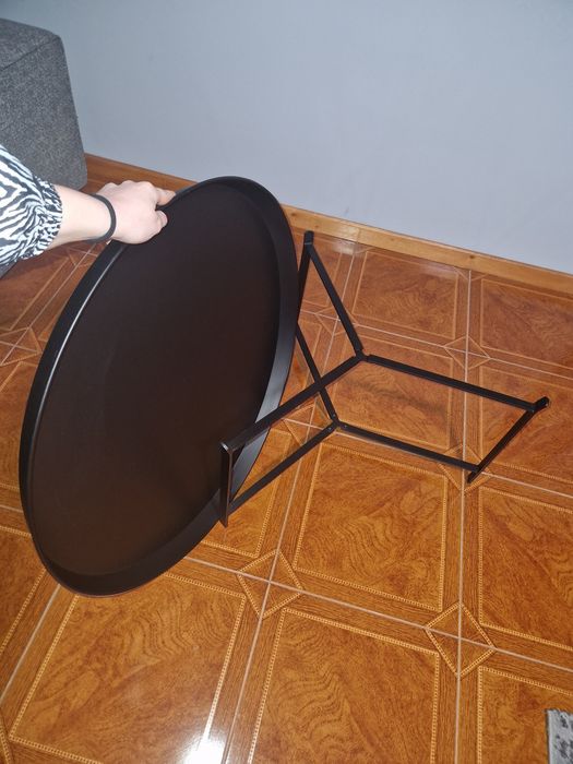 Mesa Centro Redonda Metálica Preto