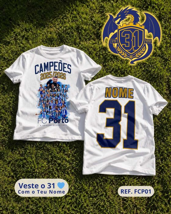 Camisola FC Porto Campeão 2025/2026 Personalizada (Nome) – 31º Campeonato
