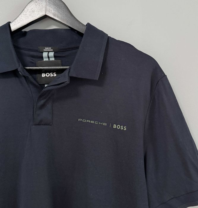 Porsche Design BOSS Polo Shirt Men’s Slim Fit Navy Size L Koszulka Polo