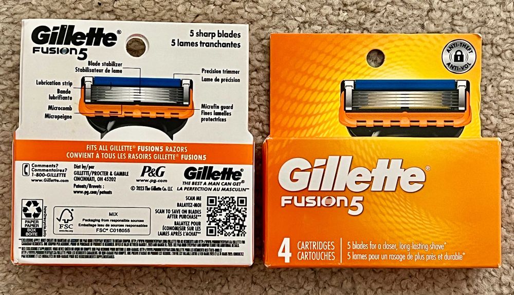 100% Оригинал США Gillette Proglide Chill, ProShield Fusion 4шт