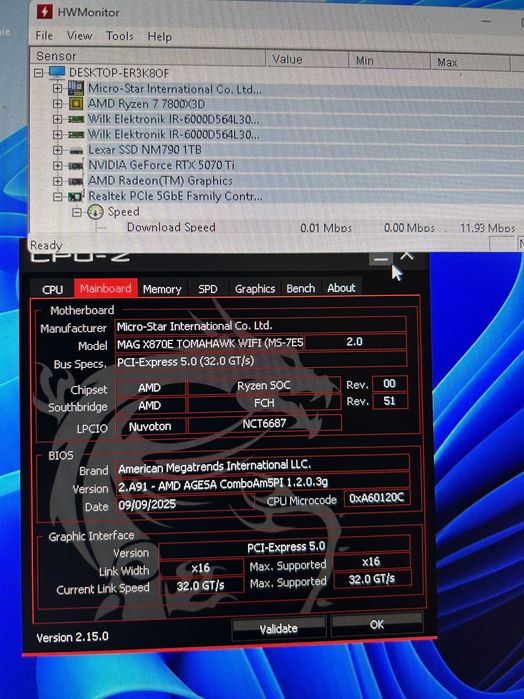 Komputer gamingowy rtx 5070ti + ryzen 7 7800x3d