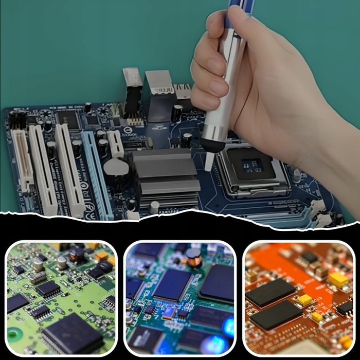 Duży Zestaw Lutowniczy Lutownica Precyzyjna 15 Elementów Organizer Etu