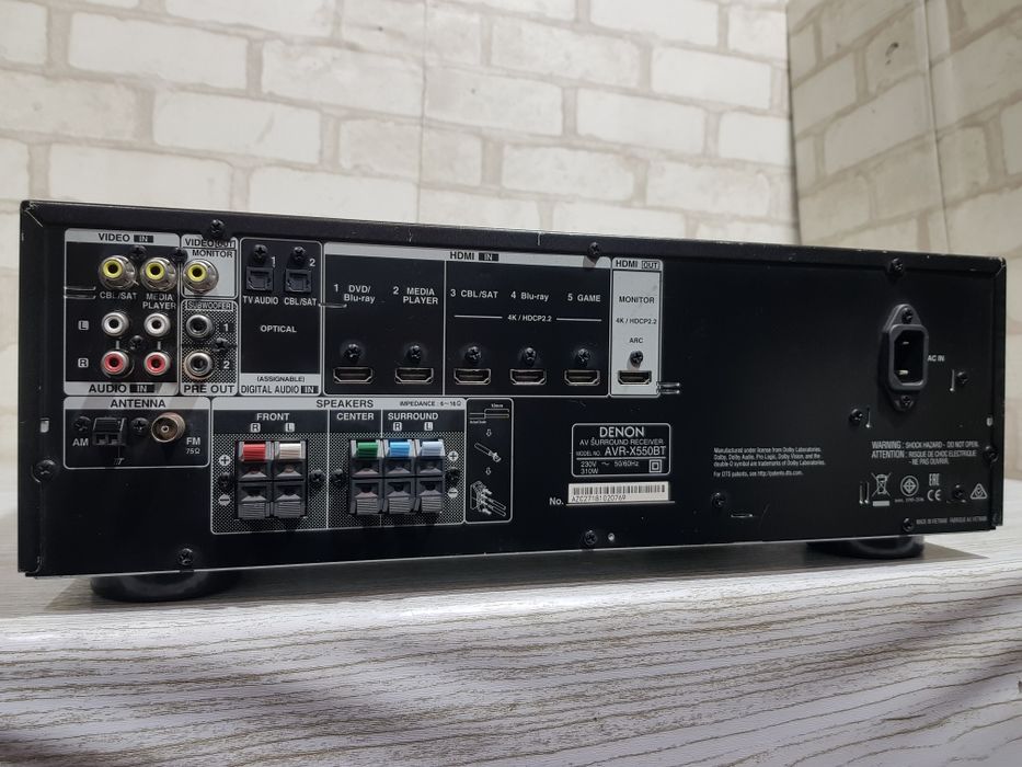 5.2 AV ресивер DENON AVR-X550BT, *5x90 Вт, HDMI, USB, Bluetooth, б/у