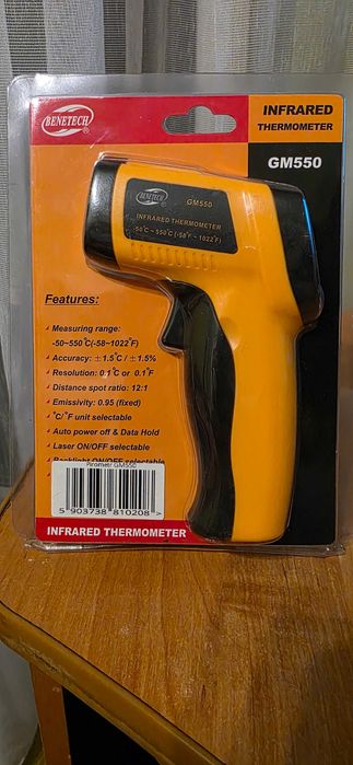 BENETECH  Pirometr GM550 bezdotykowy termometr laserowy