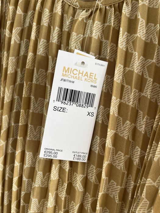 Michael Kors nowa elegancka plisowana sukienka damska pasek XS logo