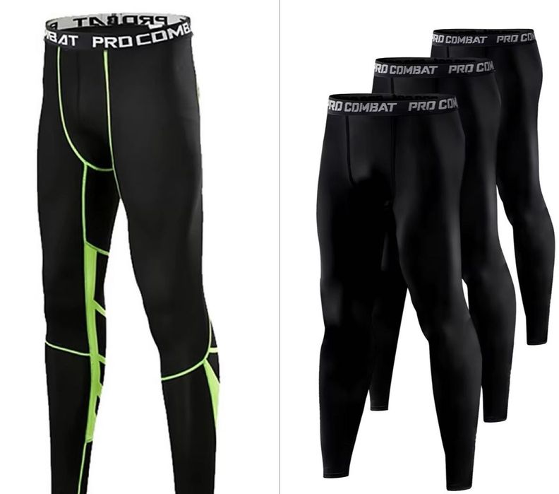 Чоловічі лосини компресійні Найк спорт легінси Термо кольсони чорні хл