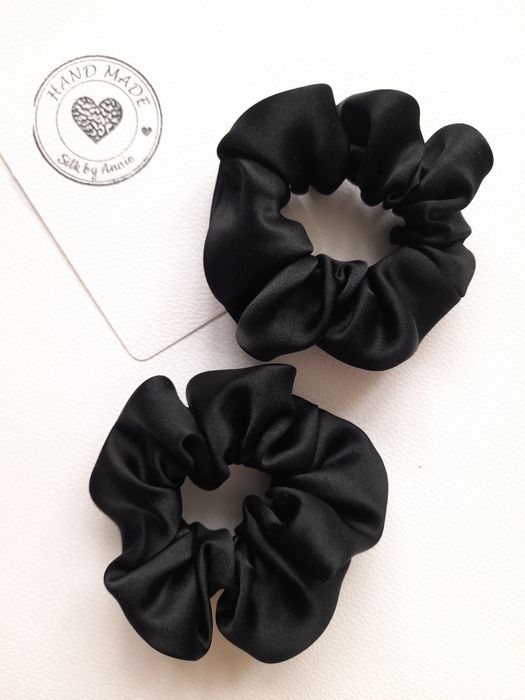 2 gumki do włosów jedwab naturalny