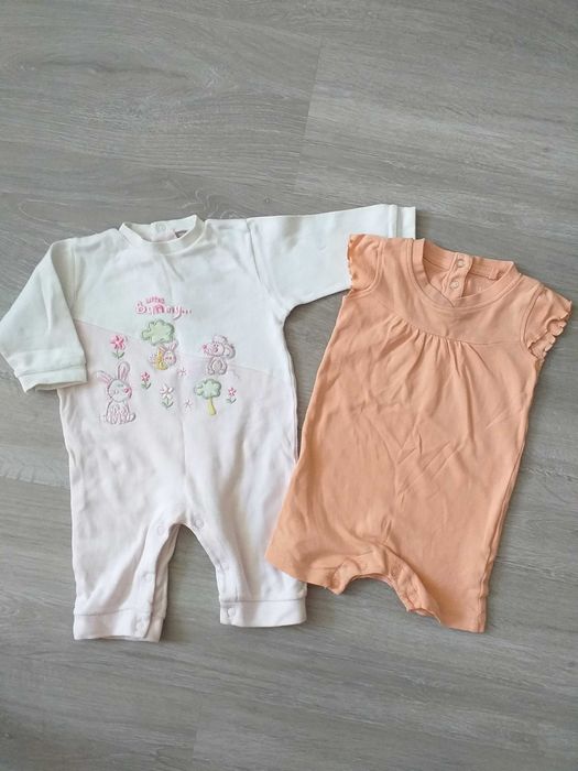 komplet 2pak rampersy bawełniane dziewczęce 68