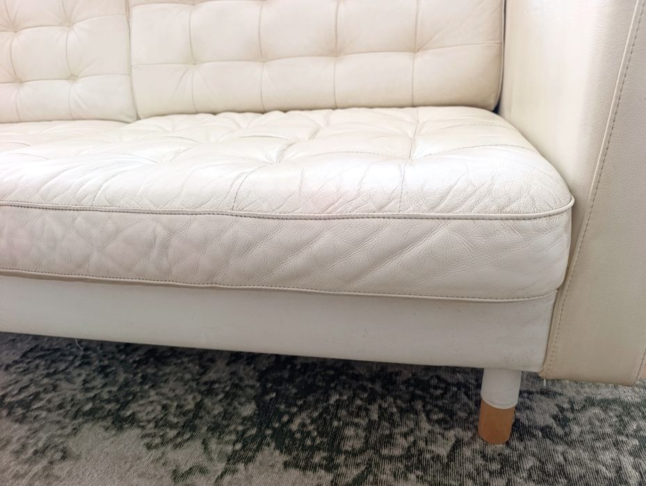 Sofá IKEA LANDSKRONA 3 Lugares – Pele Branca – Excelente Estado