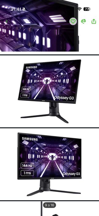 Монітор ігровий Samsung Odyssey G3 (LF27G35TFWIXCI) монитор игровой 144 герц монитор