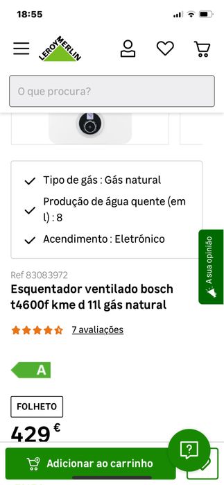 Esquentador Ventilado NOVO