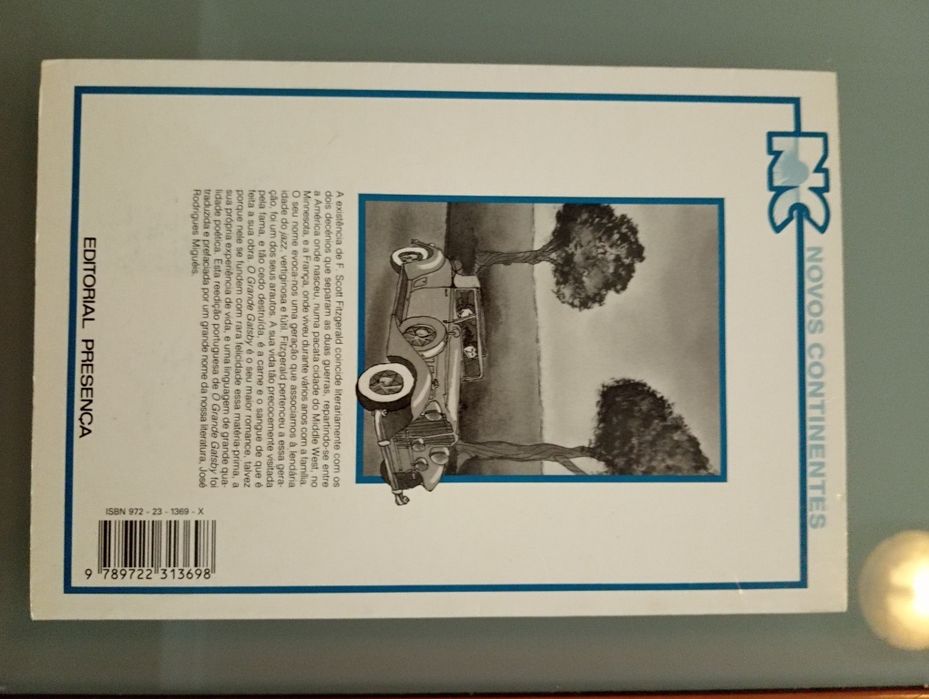 O grande Gatsby 	F Scott Fitzgerald	- Excelente Estado ! Como novo!!