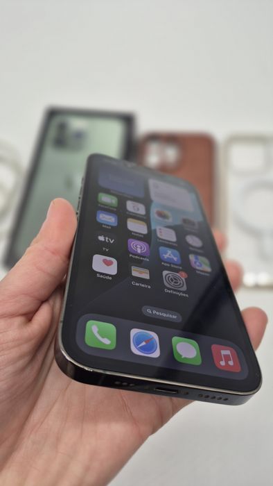 iPhone 13 Pro 128GB – Verde Alpine – Impecável | Caixa + Capas