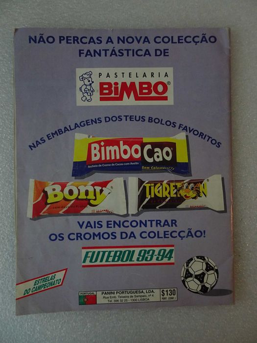 Caderneta de cromos de futebol - Futebol 93/94 Panini (tem 222 cromos)