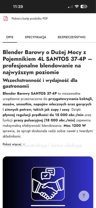 Blender barowy SANTOS