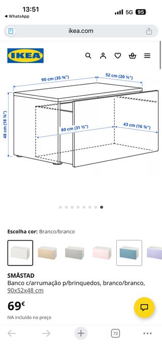 2 moveis Smästad com tampo de carvalho