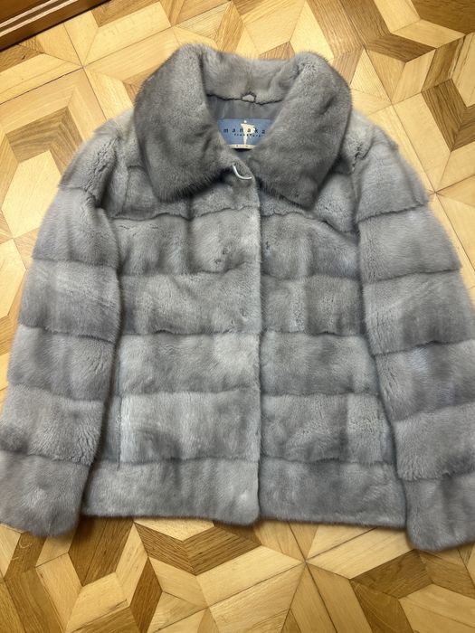 Норкова шуба півшубок Manzari Греція автоледі норка сіра  xs/s