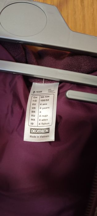 Colete quentinho menina 4 anos