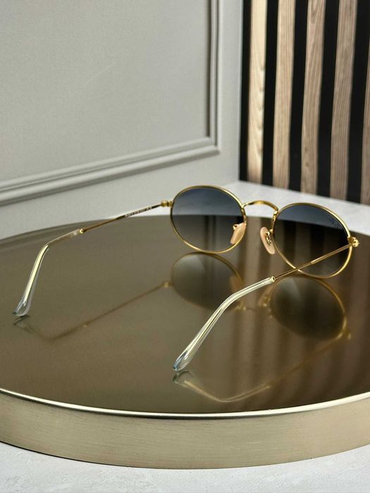 Сонцезахисні окуляри Ray-Ban RB3547 N золото, блакитна градієнтна лінза, овальні, подвійна перемичка, унісекс, оригінал