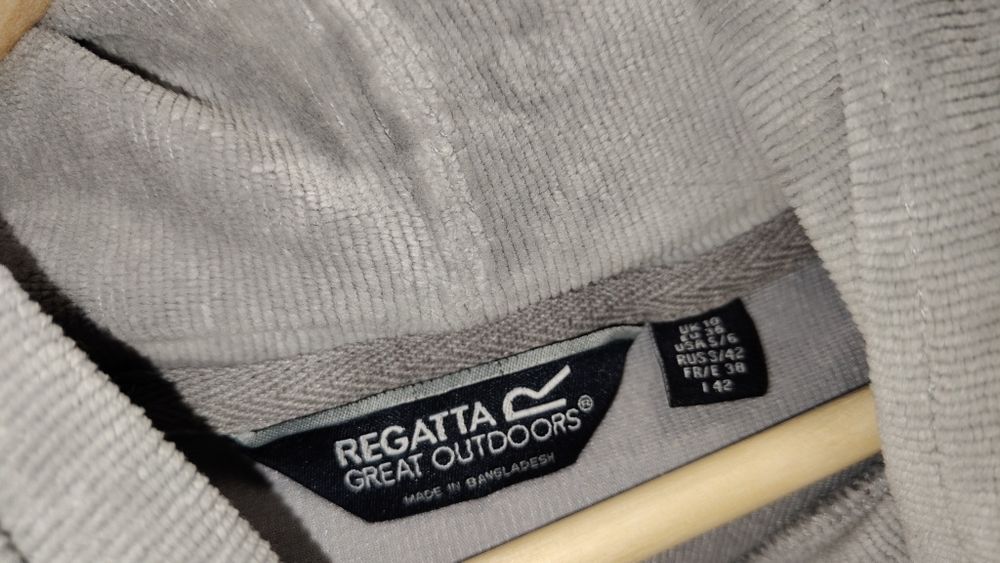 Bluza Regatta r. S szara welur stójka