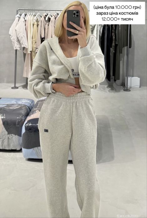 Костюм теплий сірий Ace est прямі штани худі