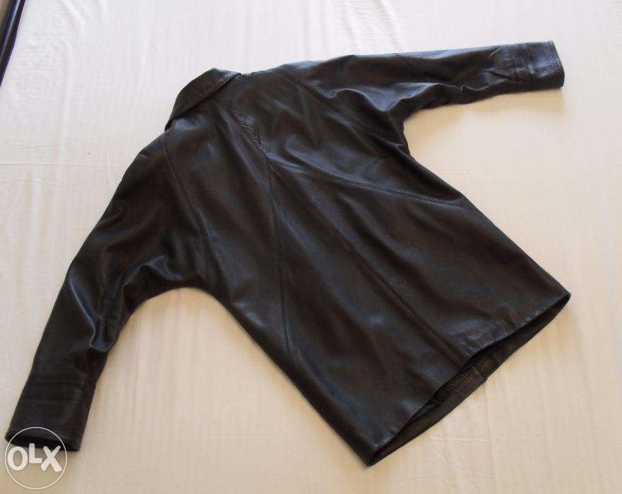 Casaco de Couro preto em pele genuína