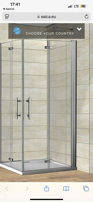 Narożne drzwi prysznicowe, kabina