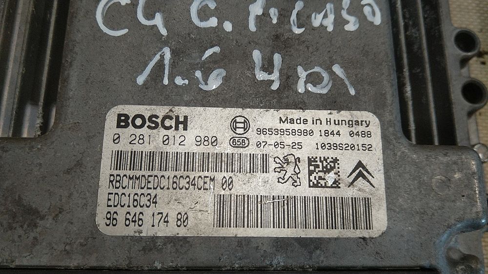 ) Citroen C4 Picasso zestaw startowy stacyjka kluczyk komputer 1.6 HDI