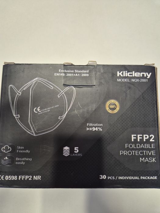 Maska przeciwpyłowa FFP2 5 warstw 30 szt