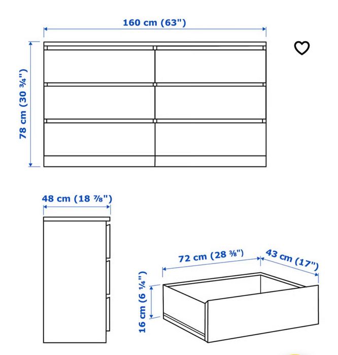 Cómoda  6 gavetas ikea