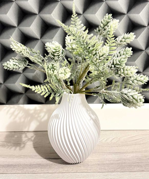 Wazon na LEGO Kwiaty Sztuczne Trawy Dekoracyjny Nowoczesny Biały 18 cm