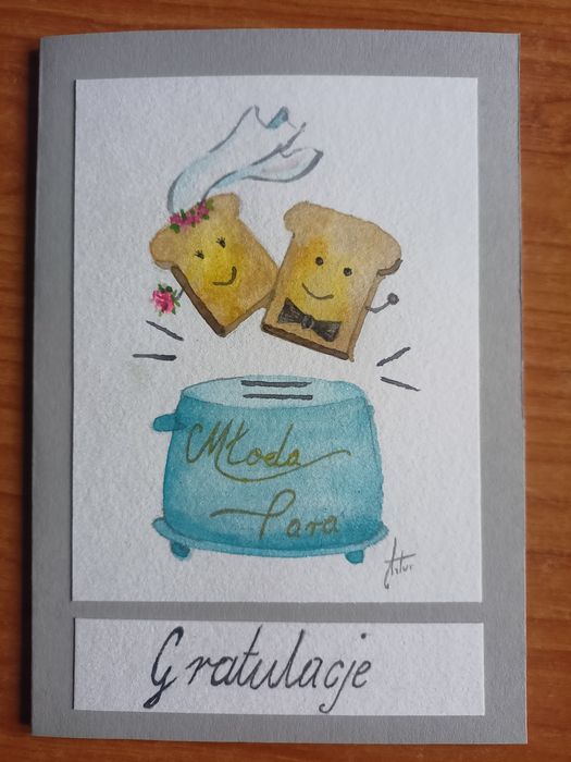 Kartka podarunkowa  malowana akwarelą  personalizowana