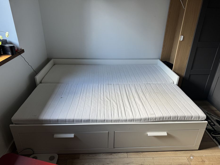 Łóżko Ikea Brimnes 80x200 rozkladane z szyfladami