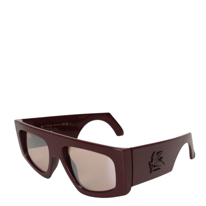 Okulary przeciwsłoneczne damskie Etro Bordeaux Logo: złote, ochrona UV, soczewki UV unisex ZBH1421