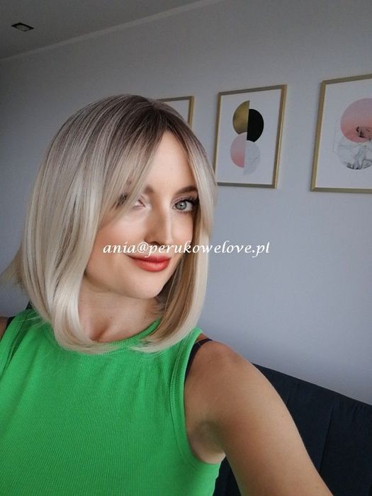 Peruka bob blond ombre na co dzień WŁOSY jak naturalne