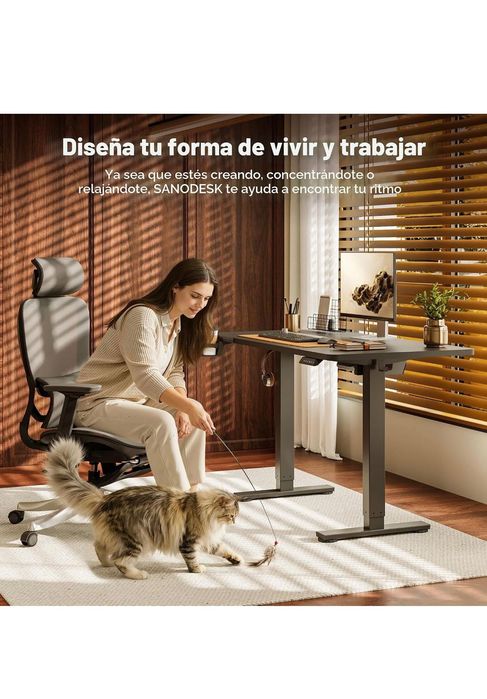 Mesa ajustável regulável Sanodesk preta (NOVA)
