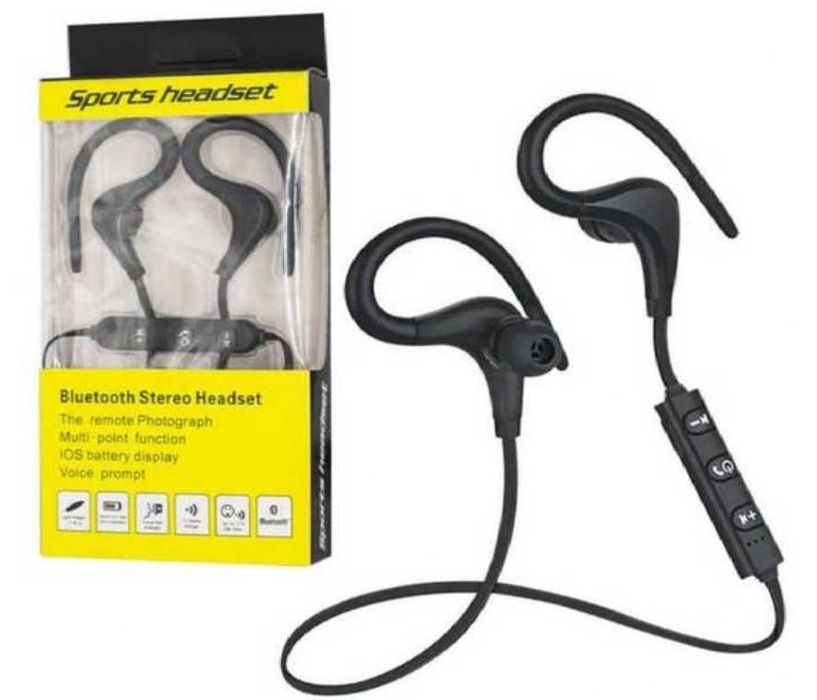 Słuchawki Sportowe Bezprzewodowe Bluetooth Stereo Z Mikrofonem