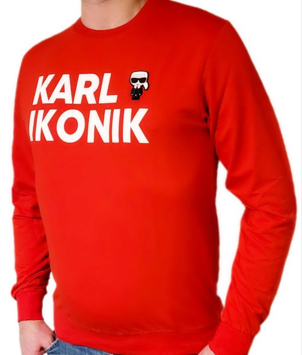 Bluza męska Karl Lagerfeld czerwona model Ikonik