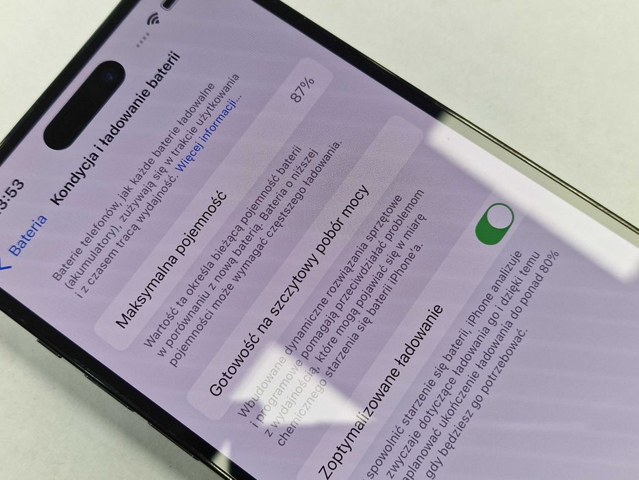 Iphone 14 PRO MAX 128GB/ Space Black/ BAT 87%/ Grade A-/ GW 12 MC/ + ładowarka