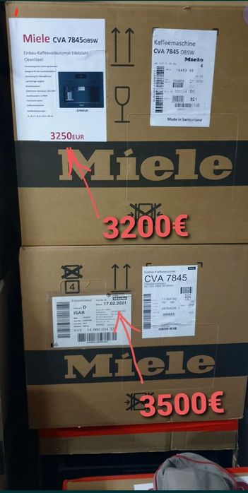 Кофемашина  Miele CVA 7845 /3200€кофеварка три  разных вид кофе в зёрн