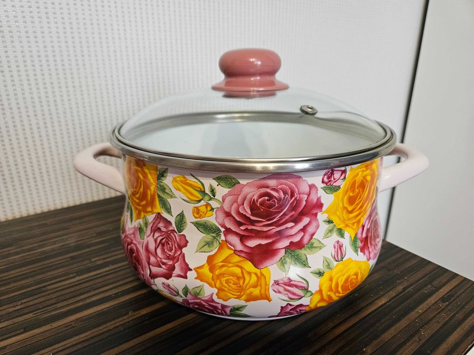 Каструля емальована Metrot (троянди) 3 л