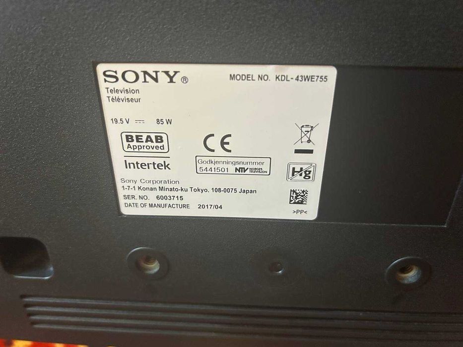 Телевізор 43" 4К Sony KDL 43WE755