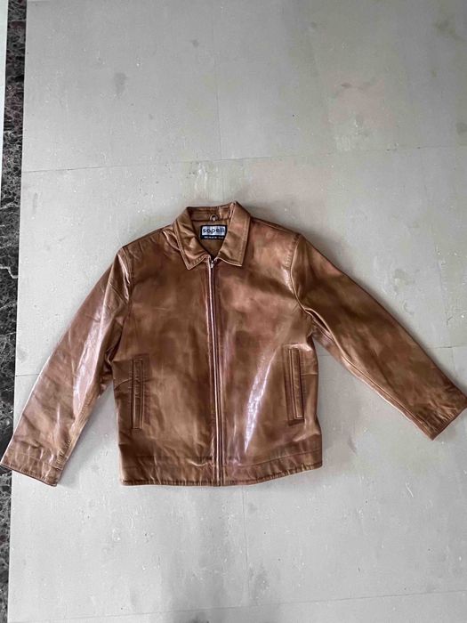 Продам чоловічу світлокоричневу шкіряну куртку