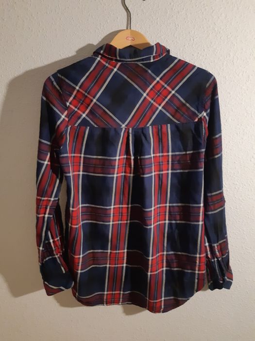 Koszula damska w kratę niebiesko-czerwona stradivarius S M