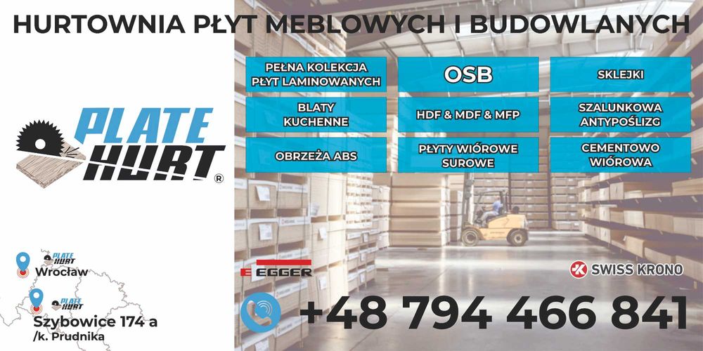 Płyty wiórowe /OSB/laminat/MDF/surowa 6 -12/16-18/20mm+ PŁYTA WIÓROWA