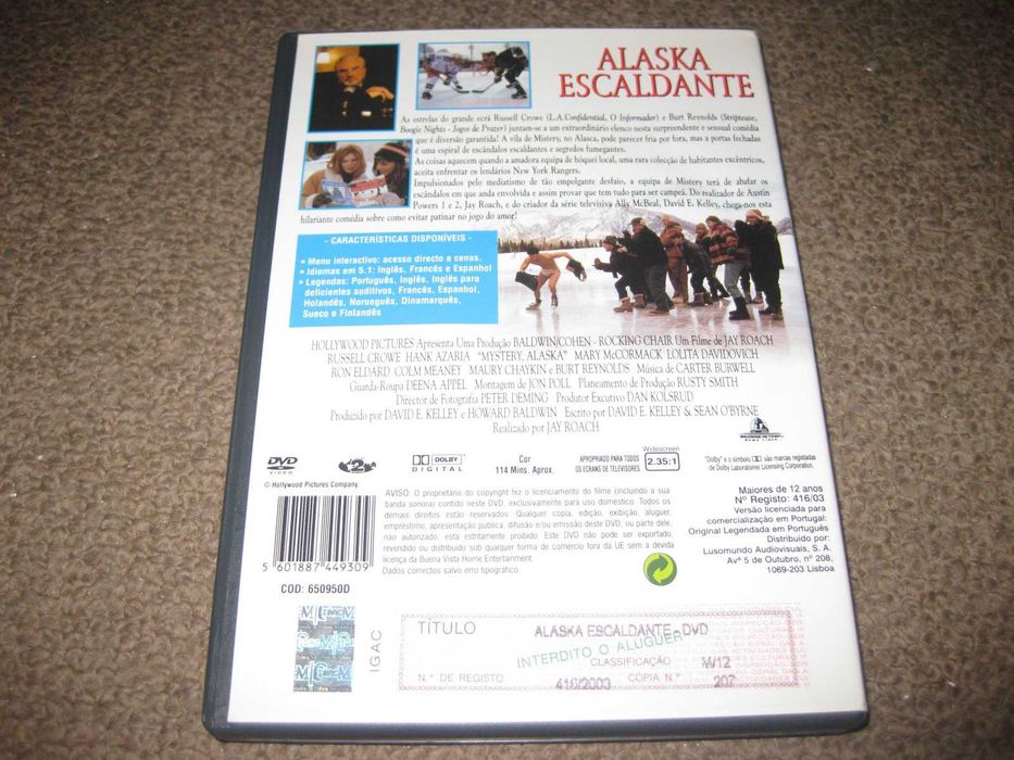 DVD "Alaska Escaldante" com Russell Crowe/Raríssimo!